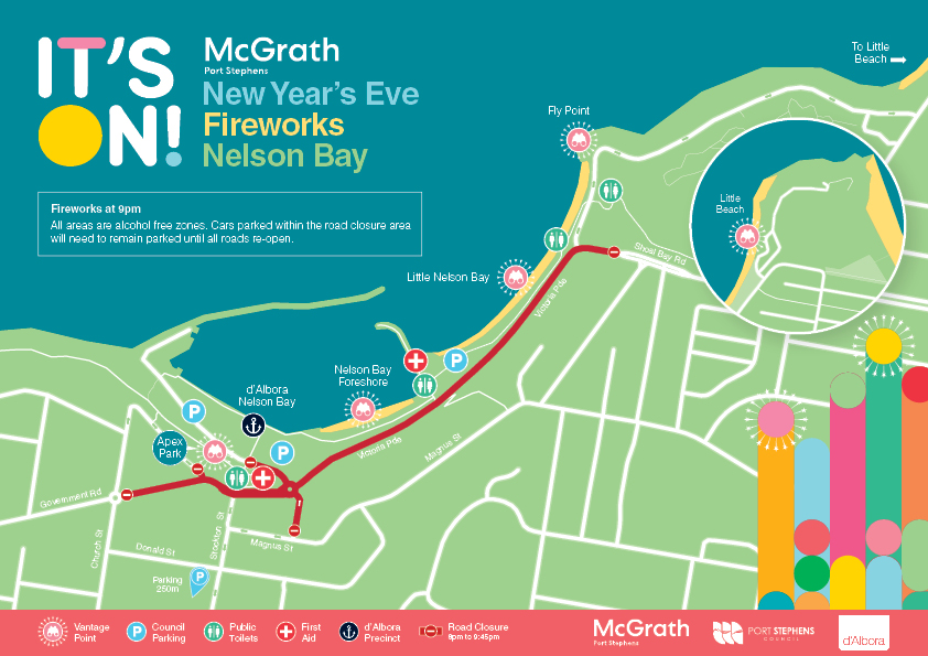 Road closures map for New Years Eve fireworks 2024